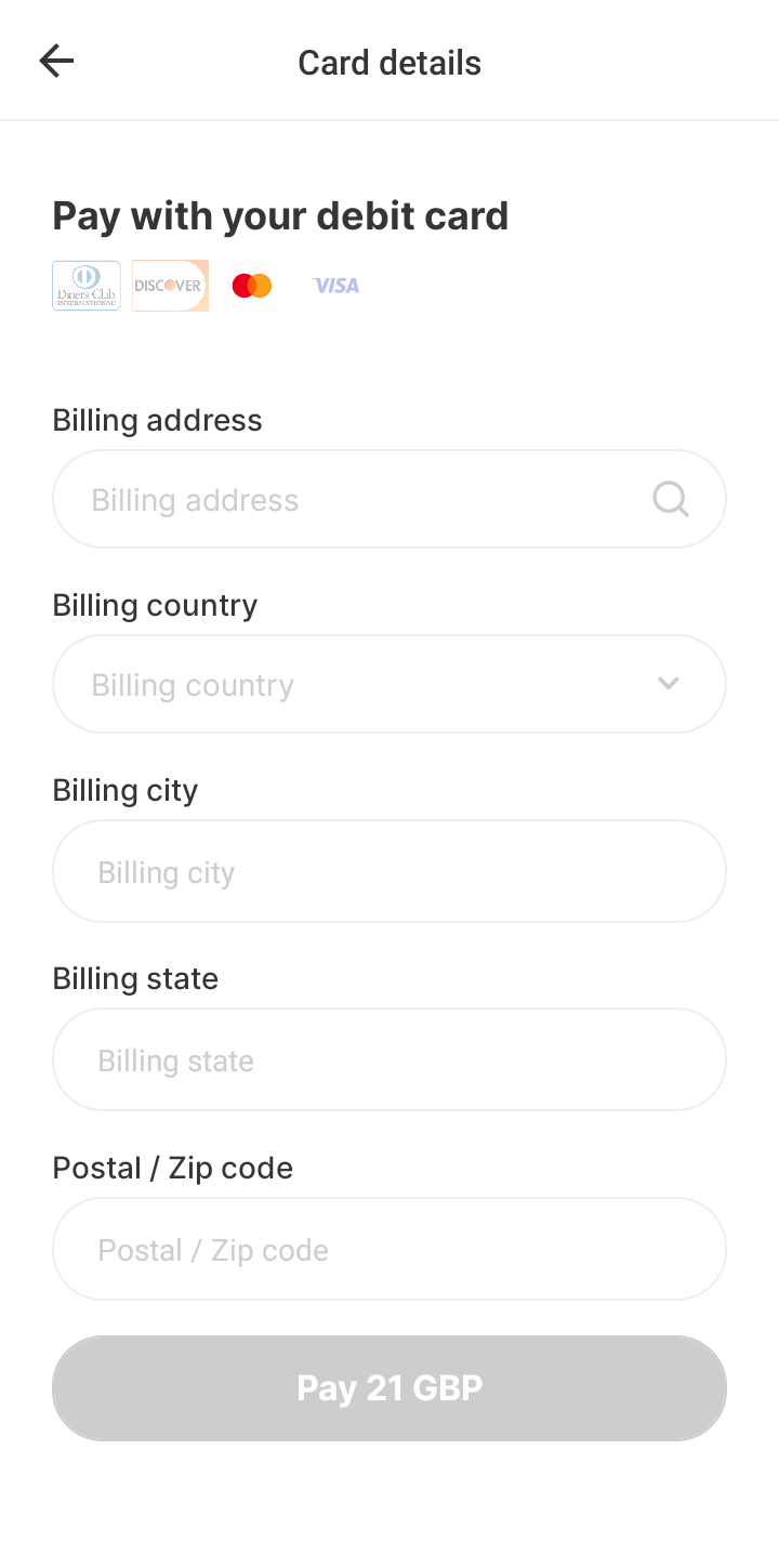  Send Add Card user flow UI screenshot