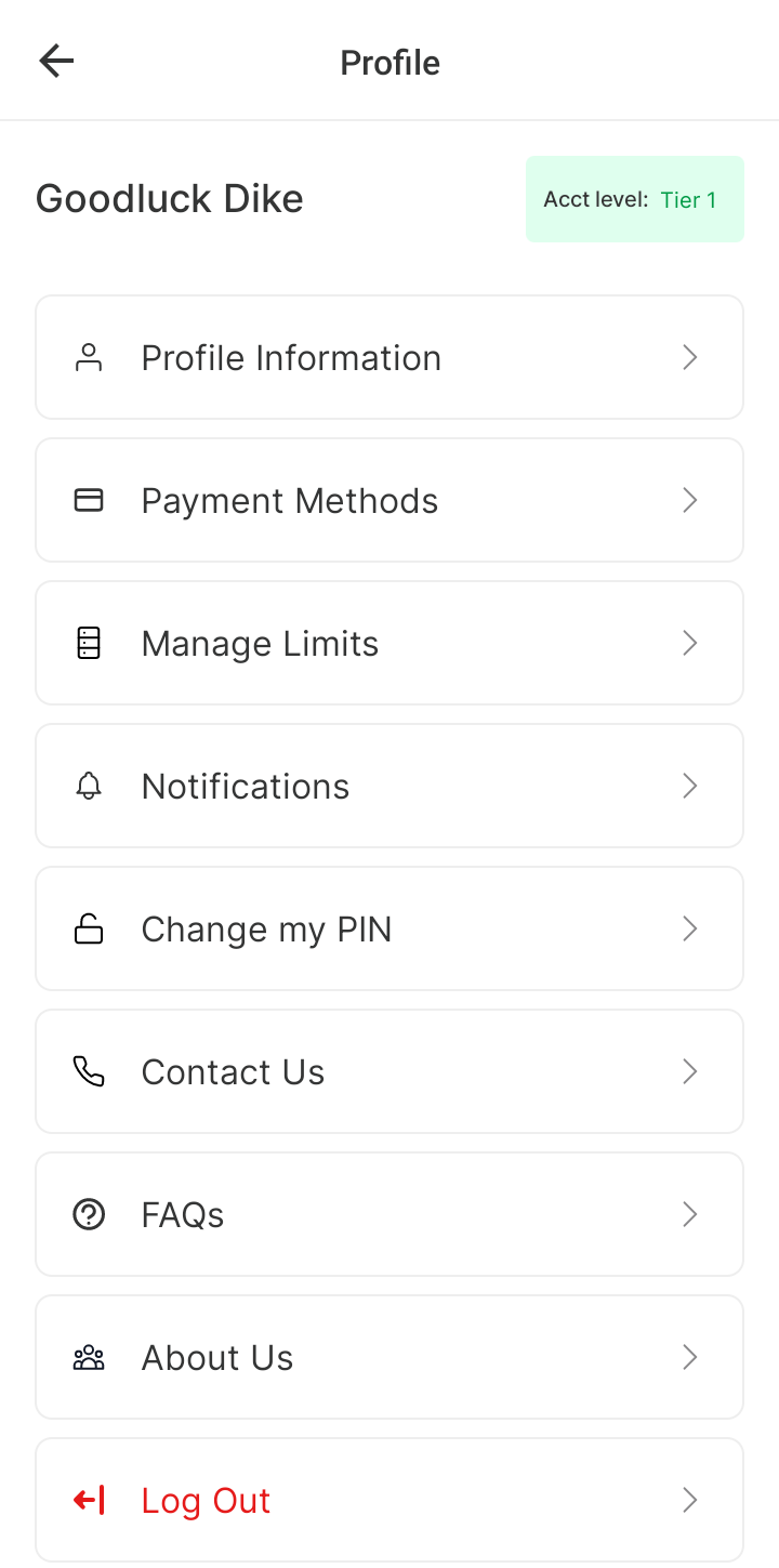  Send Edit Profile user flow UI screenshot