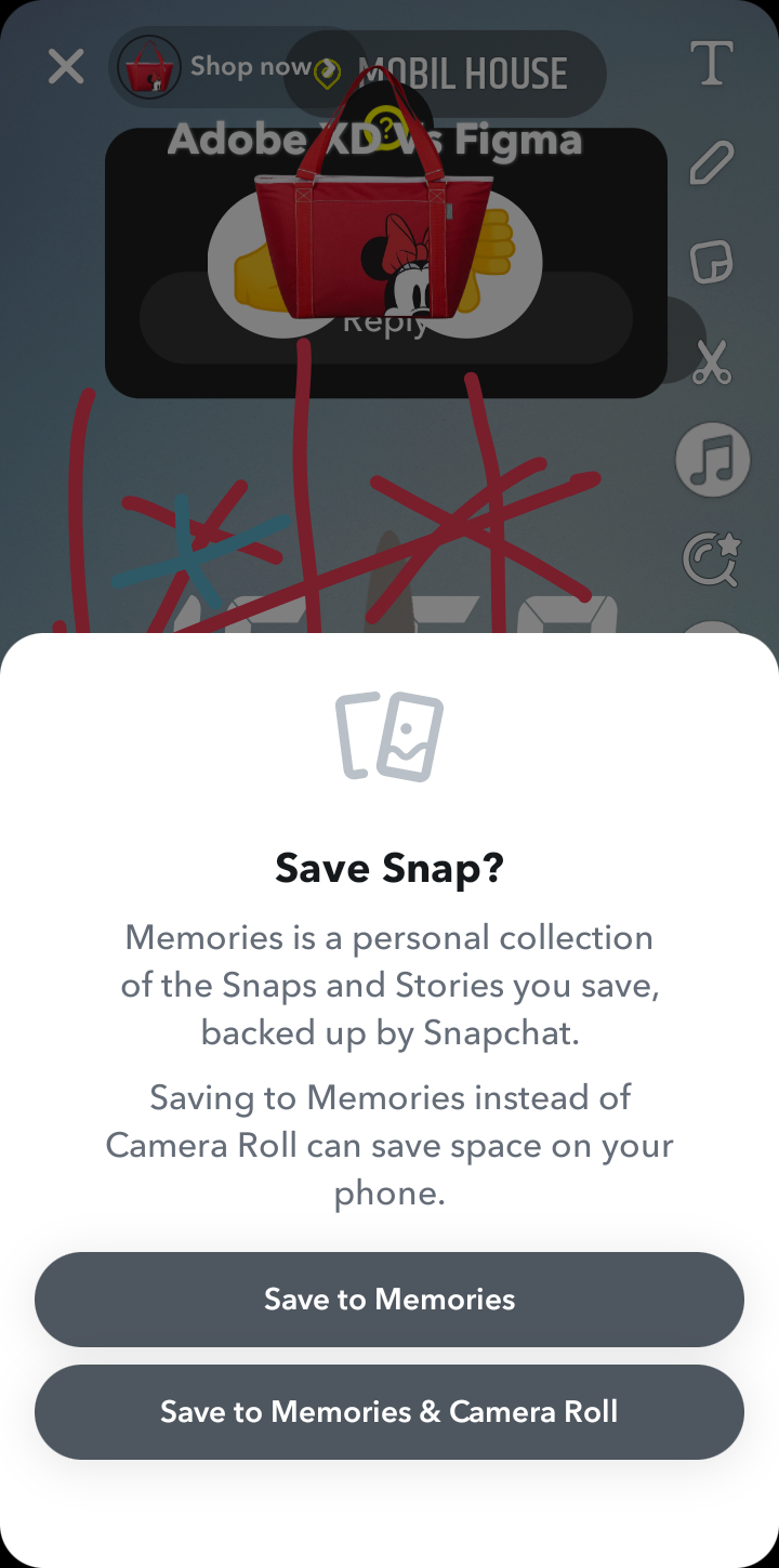  Snapchat Add To Collection user flow UI screenshot