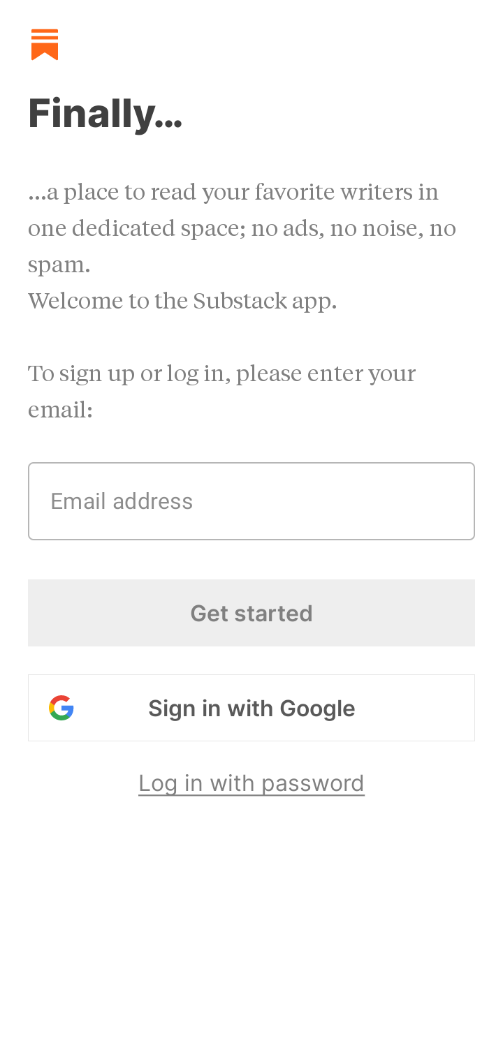  Substack Login  ui screens