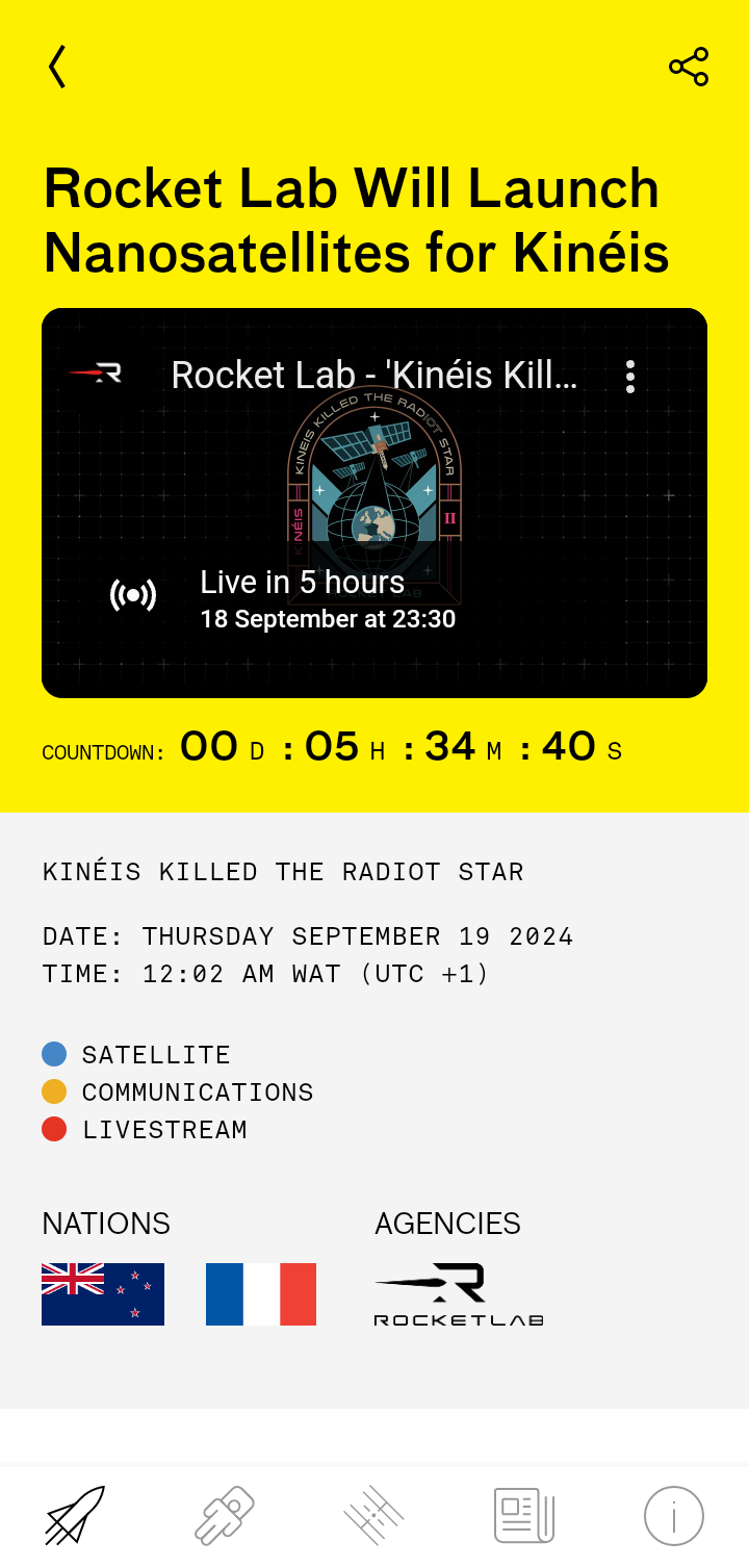 Supercluster Rocket Launch Details Flow Screenshots & UX Patterns | Uiland