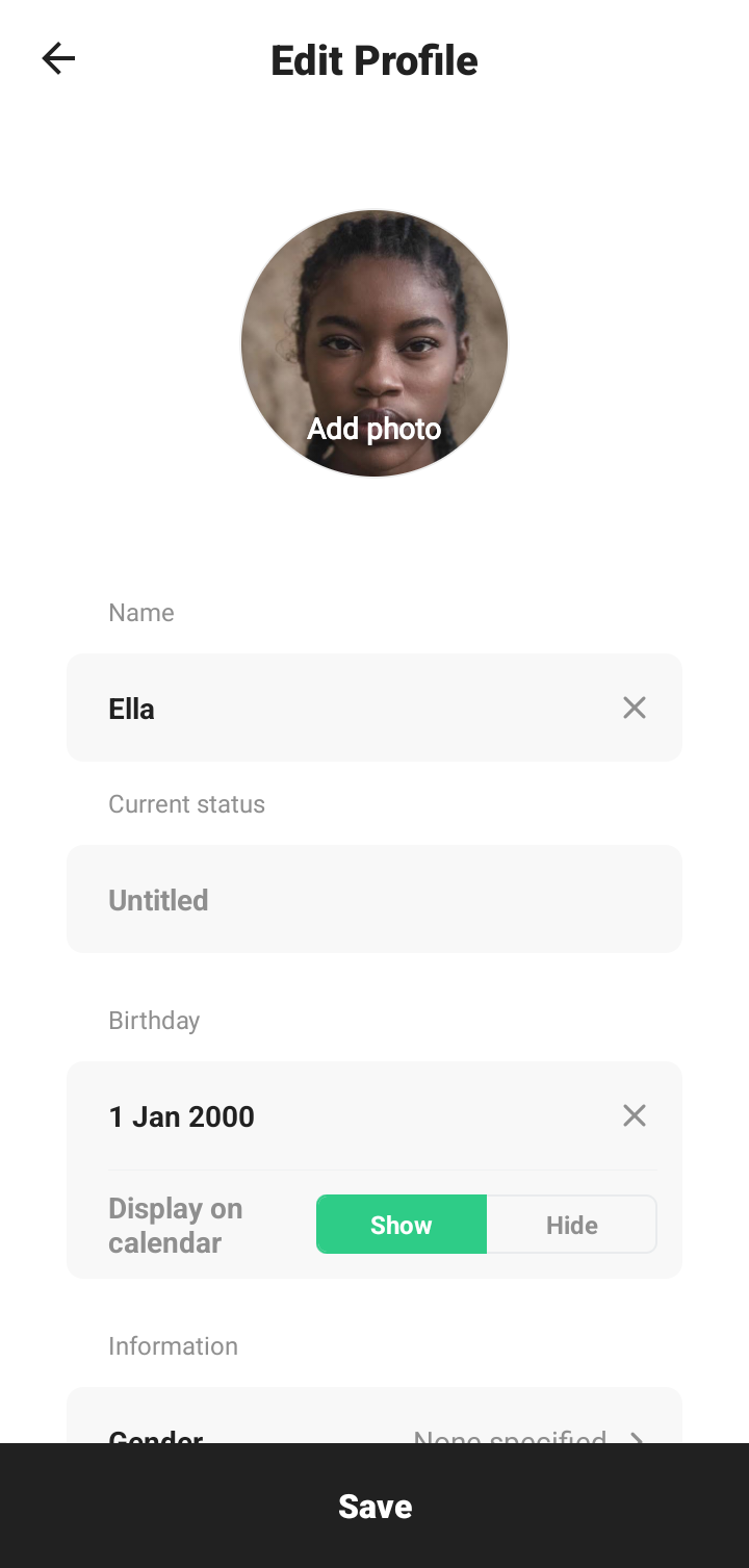  Timetree Edit Profile flow