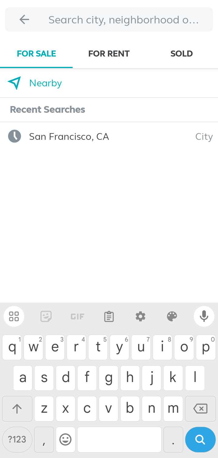  Trulia Search  ui screens