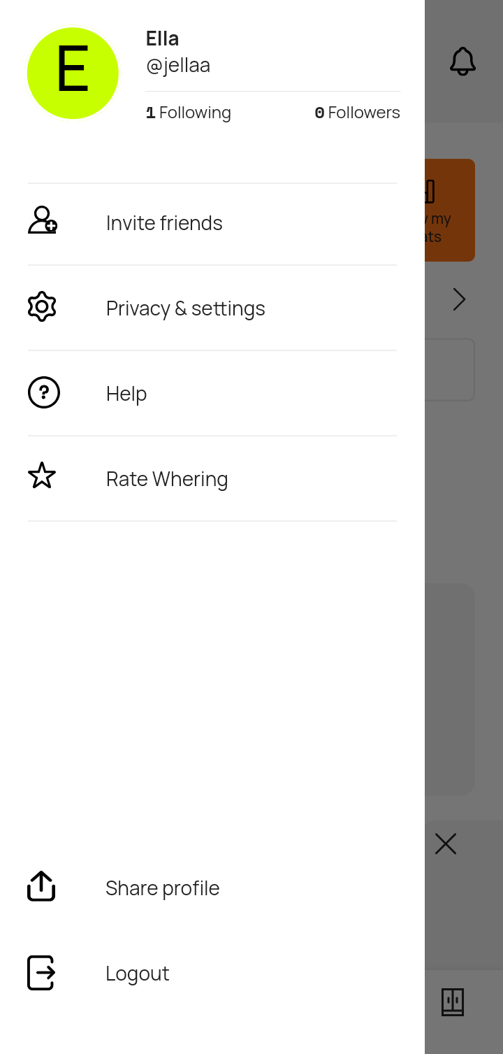  Whering User Profile  ui screens