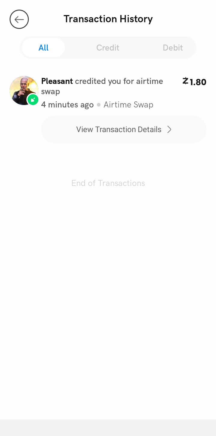  Zeddpay Transaction History user flow UI screenshot