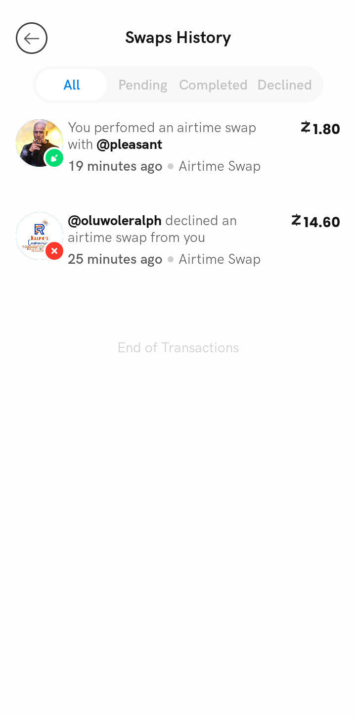  Zeddpay Transaction History user flow UI screenshot