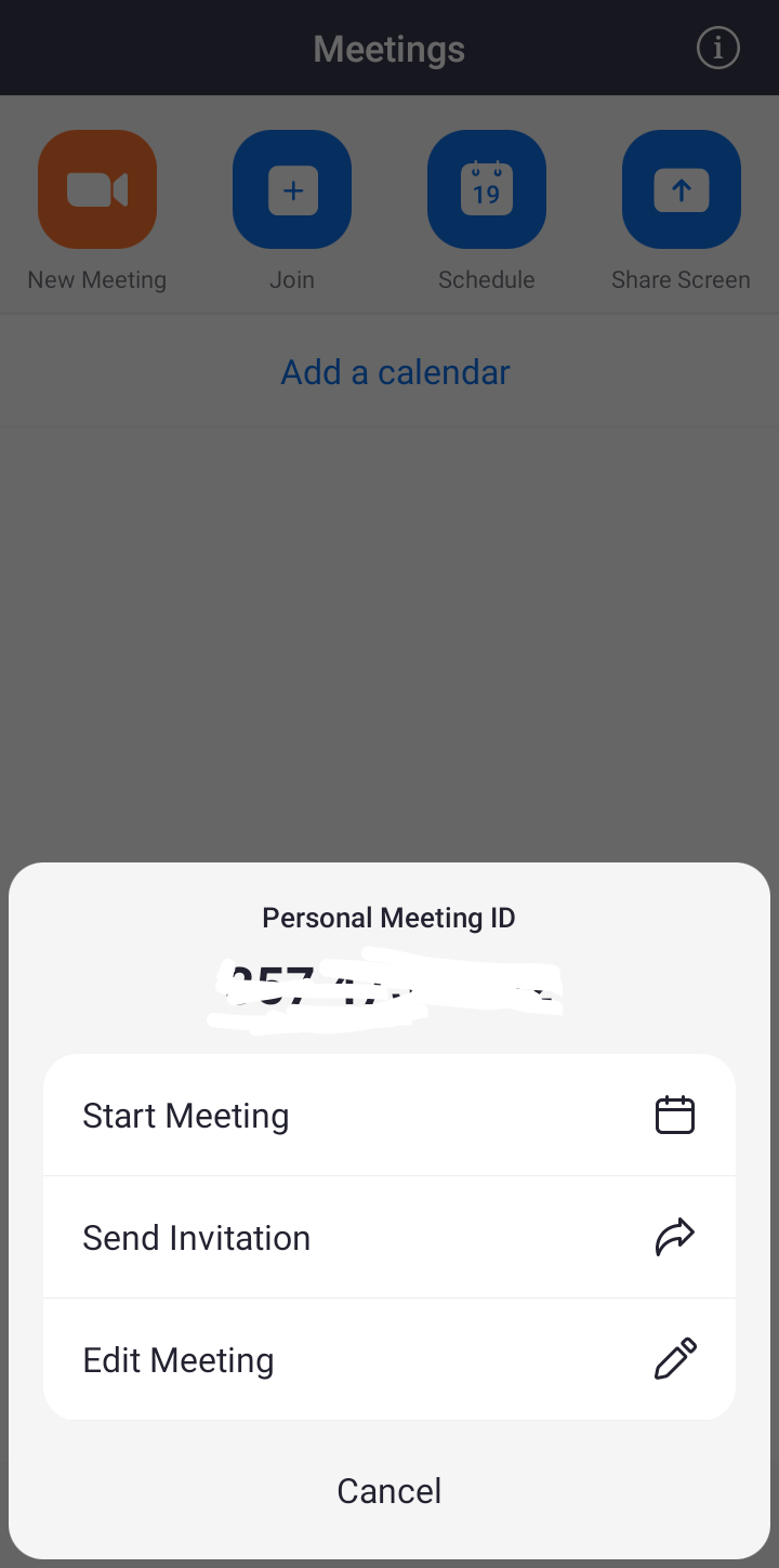  Zoom Starting A Meeting user flow UI screenshot